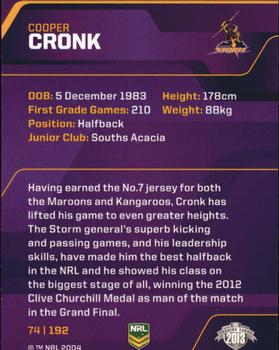 2013 ESP Traders #74 Cooper Cronk Back